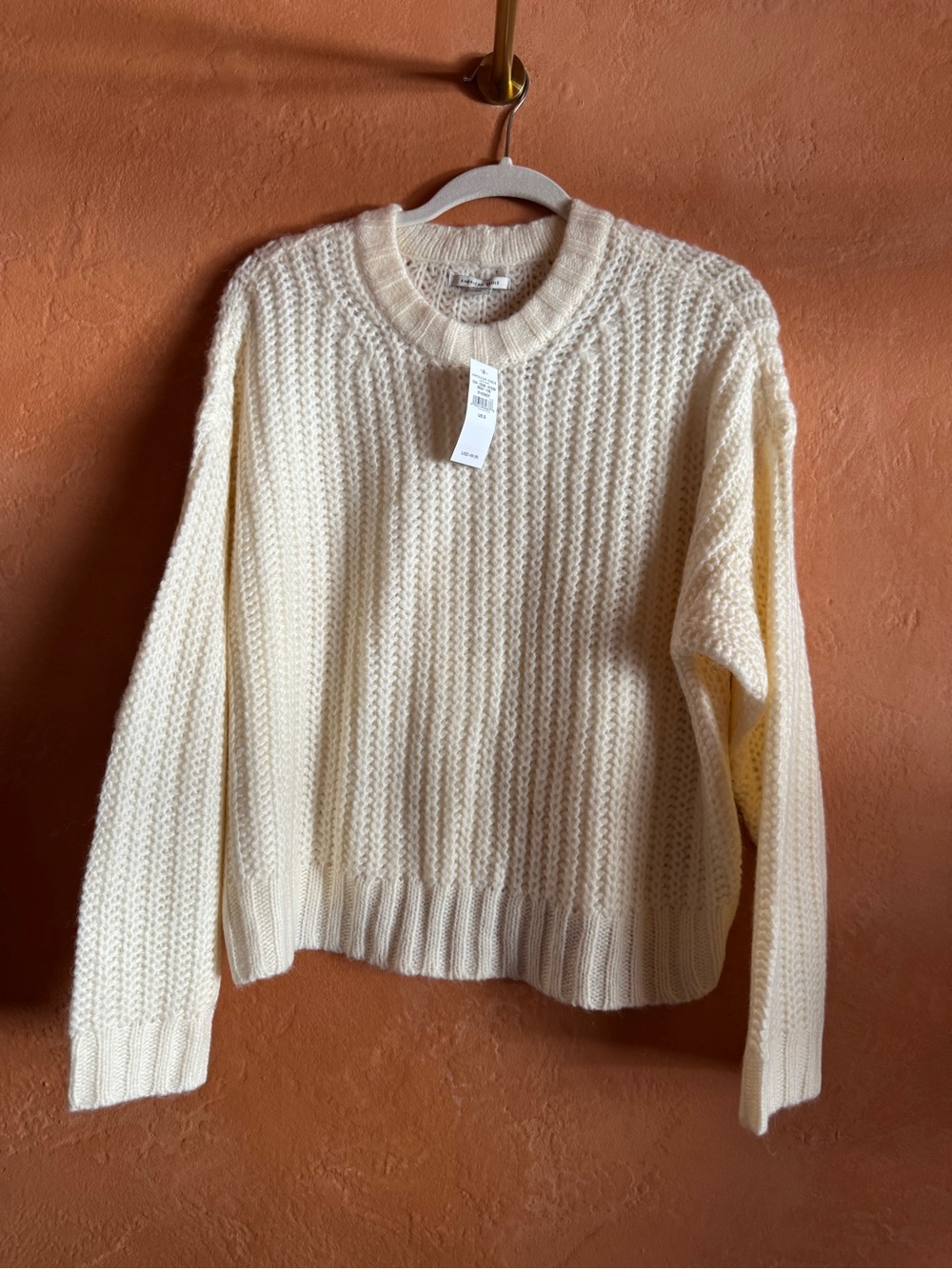 American Eagle NWT Cream Chunky Knit Crewneck Sweater Small